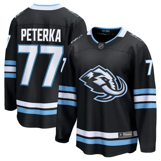 Discover Utah Mammoth JJ Peterka #77 Fanatics Black Home 2026 Breakaway NHL Jersey