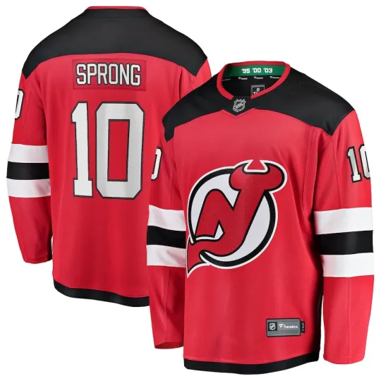 Discover New Jersey Devils Daniel Sprong #10 Fanatics Branded Red Breakaway NHL Jersey