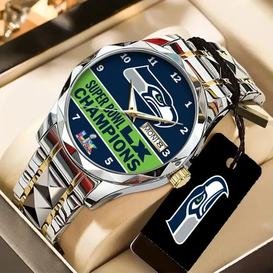 Discover Seahawkss 2025   LX Champions Alloy Luxury Quartz Watch – 20989