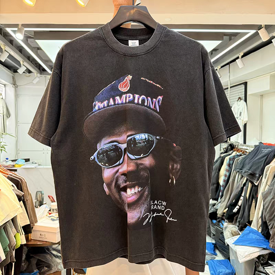 Discover Retro basketball player print T Shirt Men Women T-shirt Top Tees