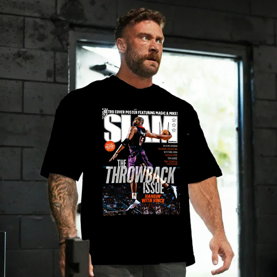 Discover SLAM Magazine Vintage 90s Thunder Pattern Shirt Cotton Unisex Crew Neck Short Sleeve Vintage Basketball Design 2026 Hot Sale