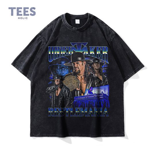 Discover Undertake T Shirts Vintage Washed Wrestler T-shirt Oversized DTG Printing Y2K Harajuku Short Sleeve Tops Tees Men 100% Cotton