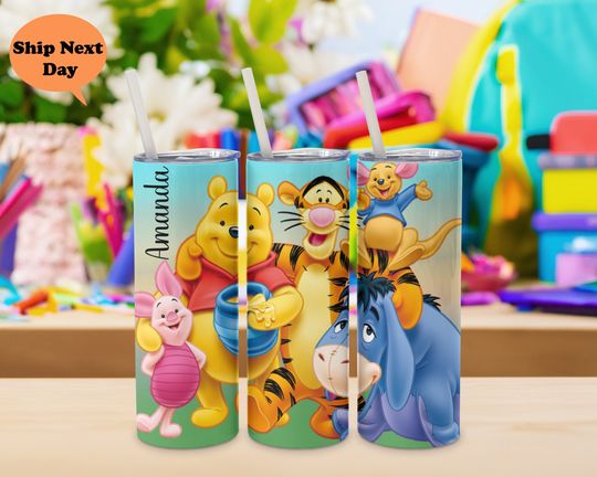 Discover Disney Pooh Bear 20oz Tumbler with Lid and Straw