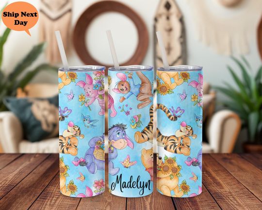 Discover Disney Pooh Bear 20oz Tumbler with Lid and Straw