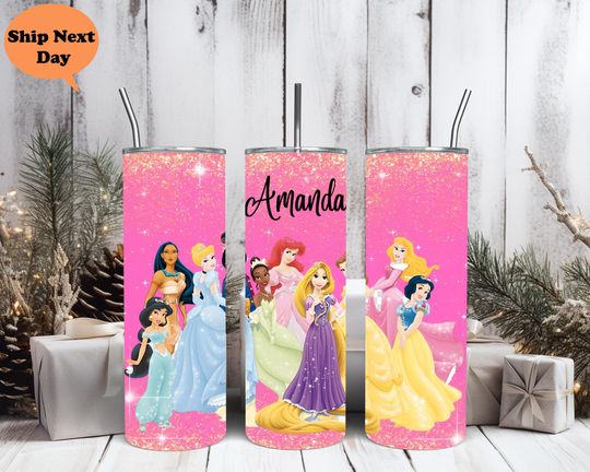 Discover Disney Princess 20oz Tumbler with Lid and Straw