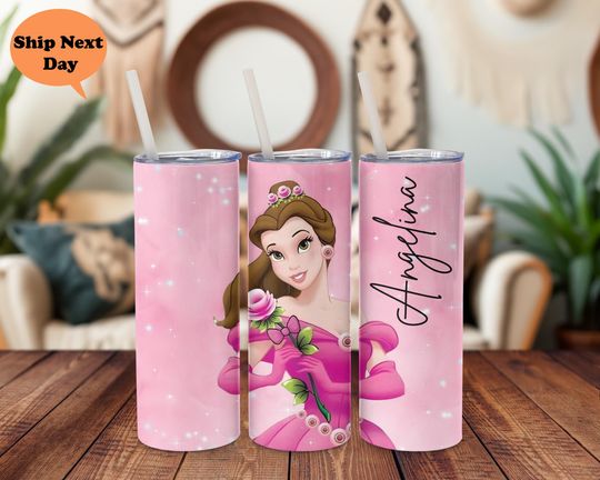 Discover Disney Belle 20oz Tumbler with Lid and Straw