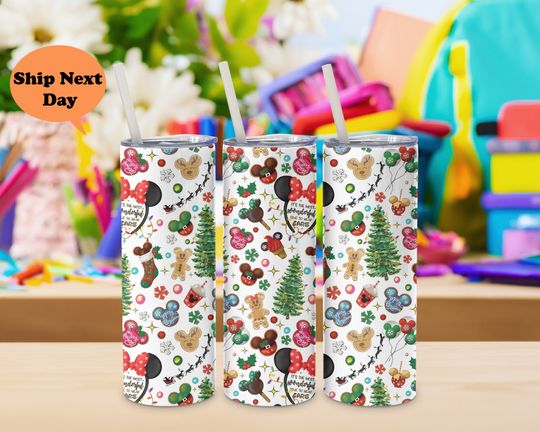 Discover Christmas Disney Minnie & Mickey 20oz Tumbler with Lid and Straw
