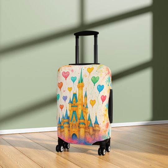 Discover Disney Castle Luggage Cover, Heart Balloon Travel Sleeve