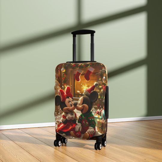 Discover Mickey & Minnie Christmas Luggage Cover, Holiday Travel