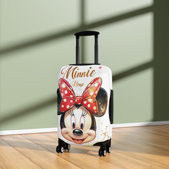 Discover Minnie Mouse Luggage Cover, Polka Dot Bow, Suitcase Protector