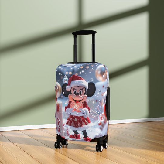Discover Minnie Mouse Christmas Luggage Cover, Holiday Suitcase Protector