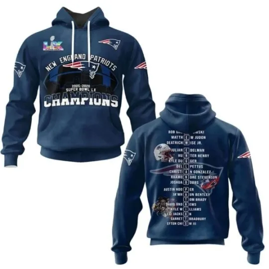 Discover Patriotss 2026 SB LX Champions Hoodie