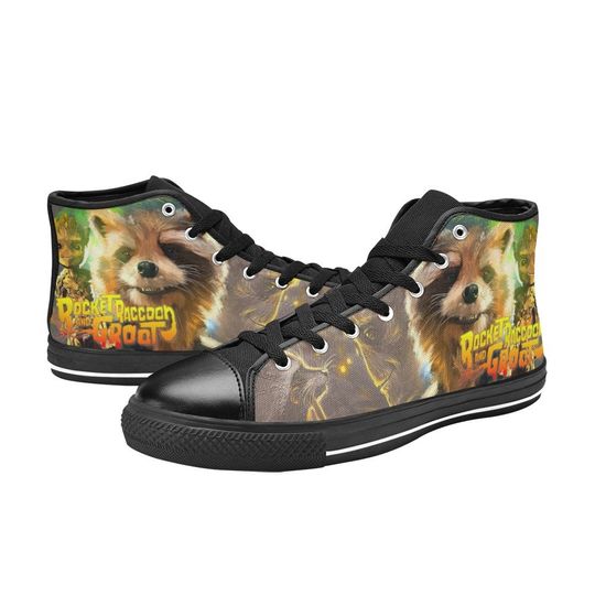 Discover Custom Rocket Raccoon High Top Canvas Shoes: Trendy Family Footwear