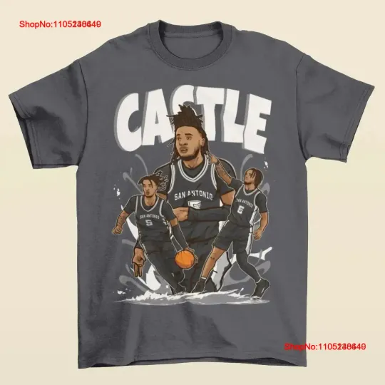 Discover Stephon Castle Cartoon Style San Antonio Basketball T Shirt vintage Washed fashion Top For Everyday Wear graphic Soft Versatile