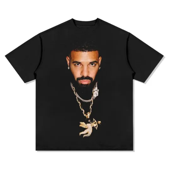 100% Cotton Clothes Men Vintage Rapper Drake Printed Clothing Hip Hop T Shirt Casual Oversized Graphic T-shirt