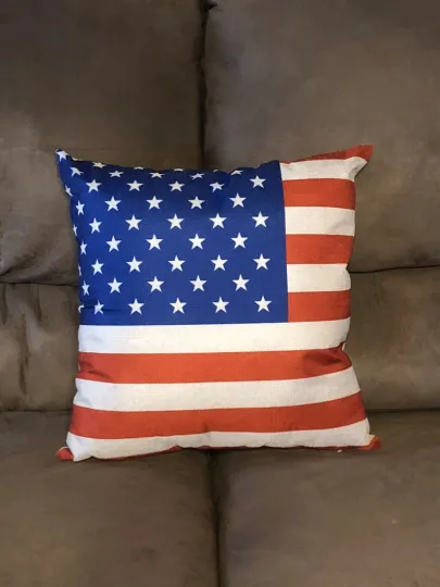 Discover American Flag Throw Pillow