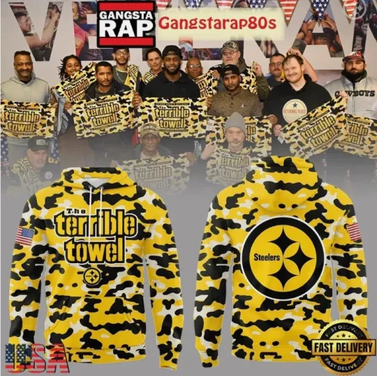 Discover Pittsburgh The Terrible Towel Camo 3D Premium Hoodie