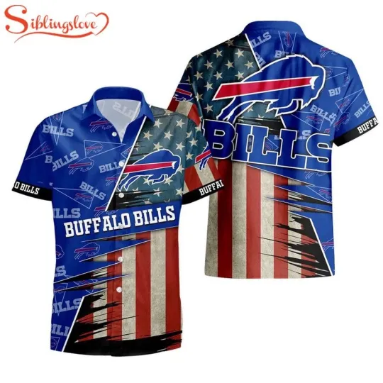 Discover Buffalo Football Team Billss American Flag Hawaiian Shirt