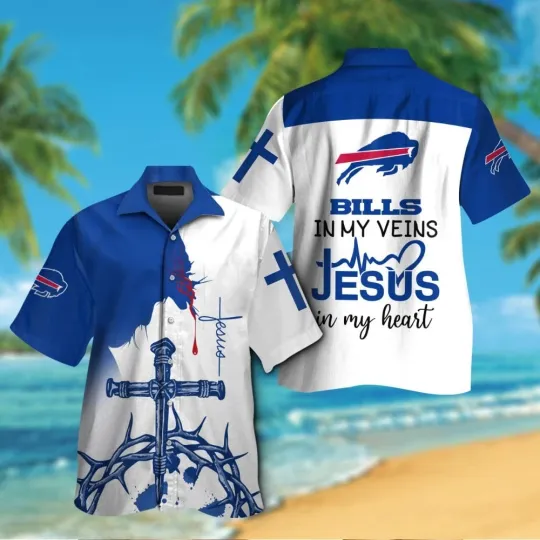 Discover Buffalo Football Team Billss Jesus Aloha Hawaiian Shirt