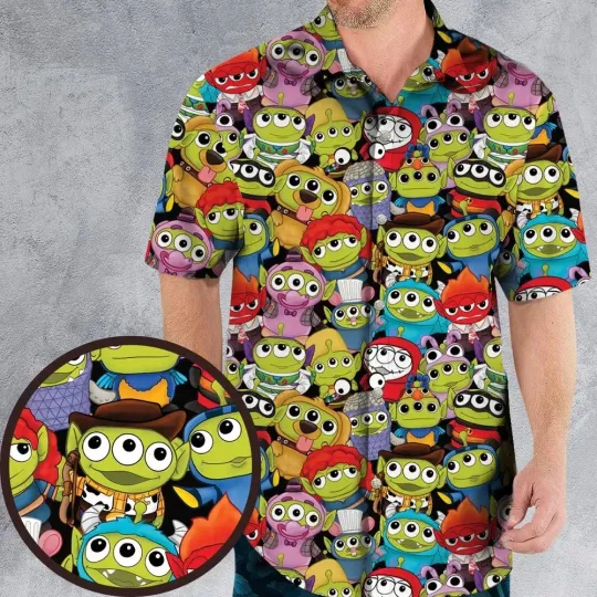 Discover Little Green Men Hawaiian Shirt, Unisex Adults, Full Size S-5XL