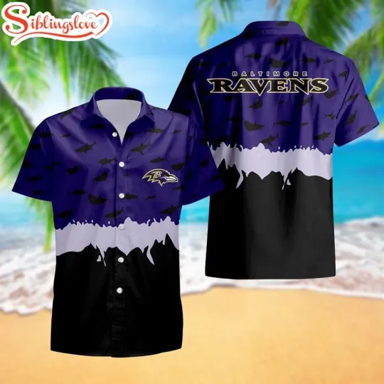 Discover Baltimore Football Team Ravenss Fish Ocean Pattern Hawaiian Shirt
