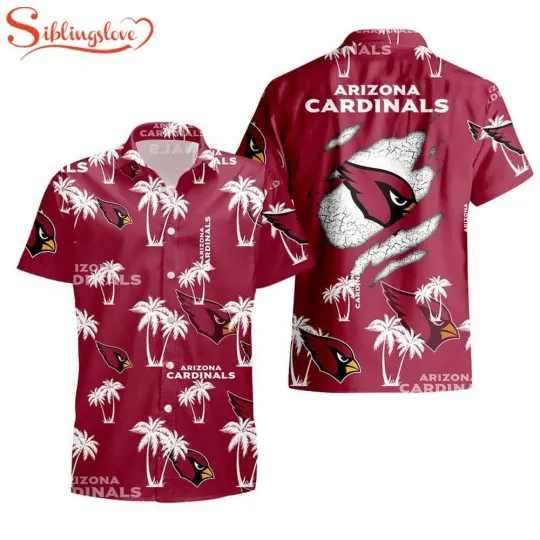 Discover Arizonna Football Team Cardinalss Palm Tree Pattern Hawaii Shirt