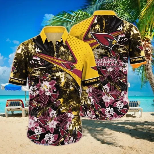 Discover Arizonna Football Team Cardinalss Tropical Patterns Hawaiian Shirt