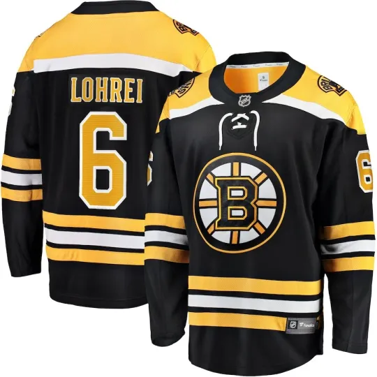 Boston Bruins Mason Lohrei #6 Fanatics Branded Black Home Breakaway NHL Jersey