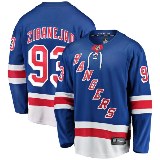 New York Rangers Mika Zibanejad #93 Fanatics Branded Blue Breakaway NHL Jersey