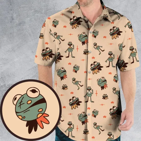 Discover K the frog Doodles Hawaiian Shirt, Unisex Adults, Full Size S-5XL