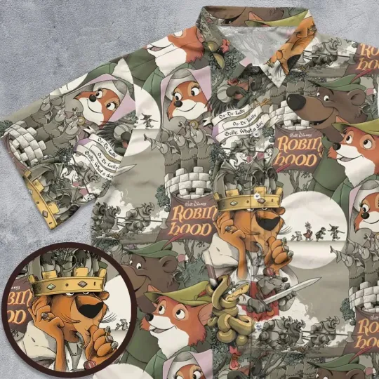 Discover Fox and friend Button Down Shirt, Unisex Adults, Full Size S-5XL