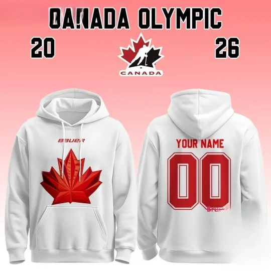 Discover Canada 2026 Olympic Hockey Limited Edition White Hoodie
