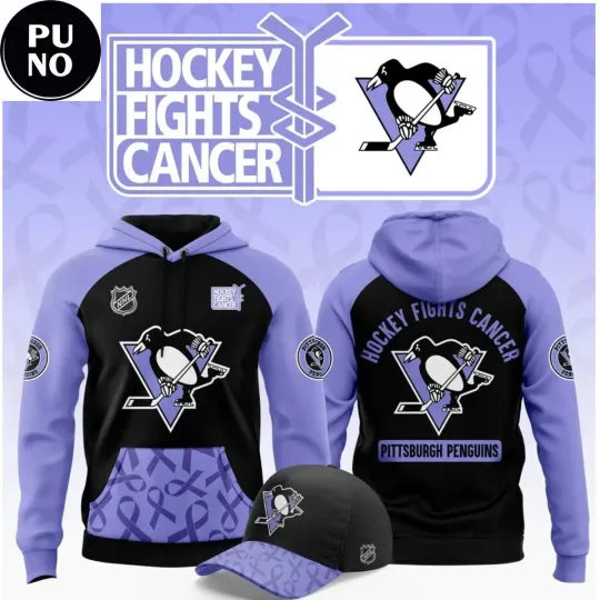 Discover Pittsburgh Penguin Hockey Fights Cancer 2026 Hoodie