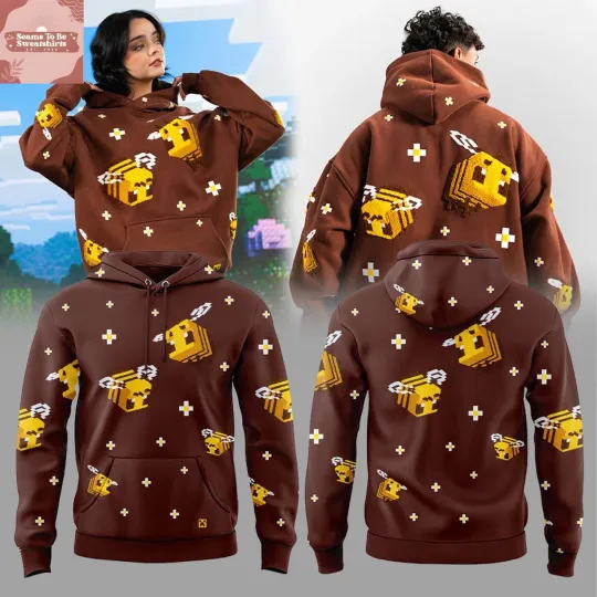 Personalized Coolest Minecraft Bee 2026 Buzzing Into Cozy Season Hoodie