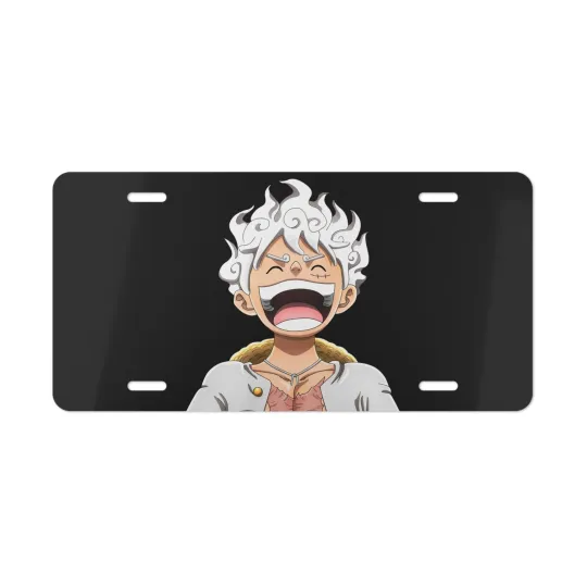 Discover Luffy Gear 5 One Piece Car Front License Plate Tag Vanity Style - NEW