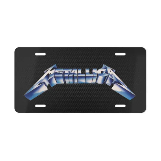 Discover Metallica, License Plate Car Tag Metal Aluminum (Carbon Fiber Simulation)