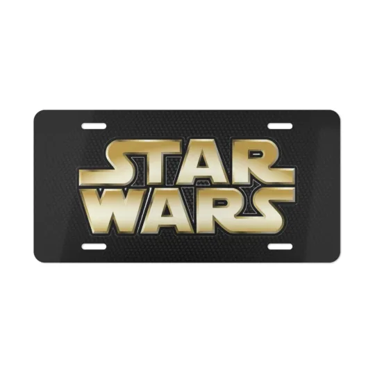 Discover Star Wars, License Plate Car Tag Metal Aluminum (Carbon Fiber Simulation)