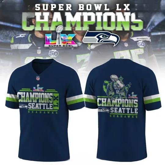 2026 Seahawks Super Bowl LX Champions Football Jersey