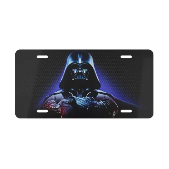 Discover Darth Vader , License Plate Car Tag Metal Aluminum (Carbon Fiber Simulation)