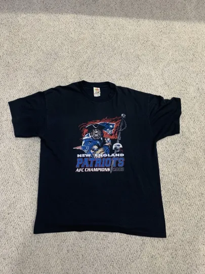 Discover Vintage football 2003 New England Patriots AFC Champions Tee Size XL