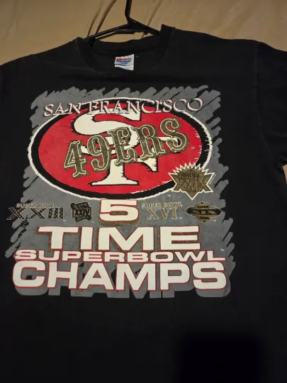 Vintage San Francisco 49ers shirt  Large black mens adult 90s super bowl