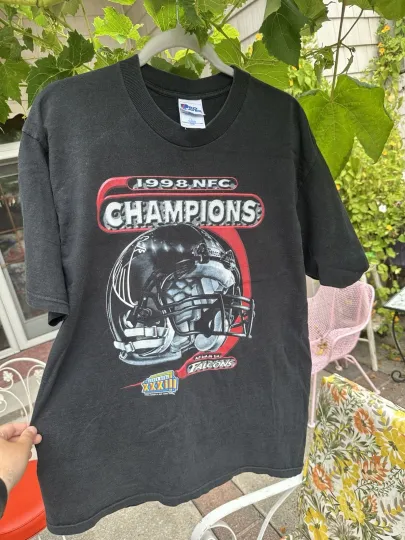 Vintage Pro Player Atlanta Falcons Super Bowl XXXIII football Shirt L Black 1998