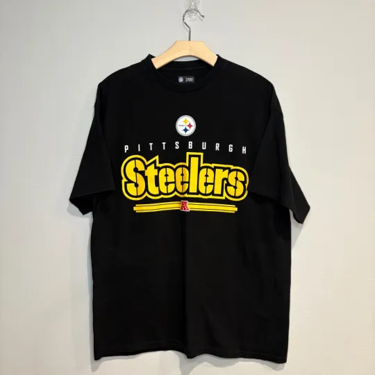 Discover Vintage Y2K Pittsburgh Steeler football Football Washed Black Size XL T-Shirt