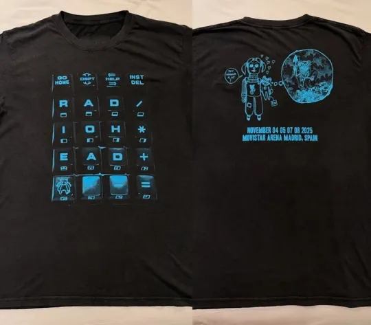 Radiohead Tour 2025 Double Sided Black Unisex T-Shirt
