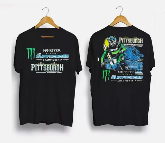 Discover Supercross Pittsburgh 2025 Unisex Double Sided T-Shirt