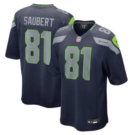 Seahawkss Eric Saubert #81  Navy 2025 Jersey