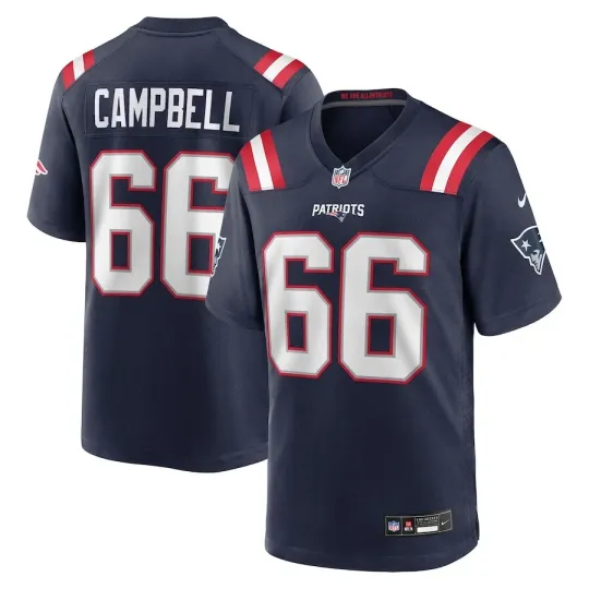 Patriotss Will Campbell #66  Navy   2025   Jersey