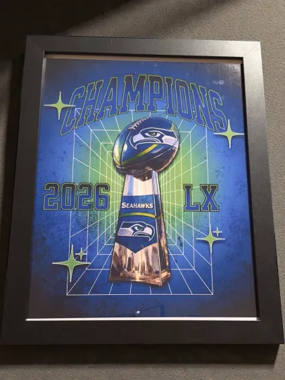 Discover Seattle Seahawkss 2026 Champions Framed Art Poster Football Sports