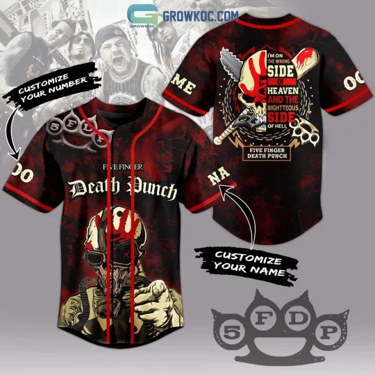 Five Finger Death Punch Personalized Baseball Jersey