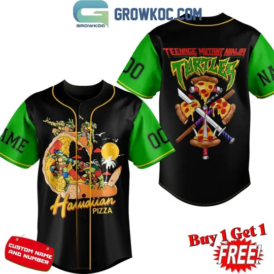 Teenage Mutant Ninja Turtles Hawaiian Pizza Personalized Baseball Jersey